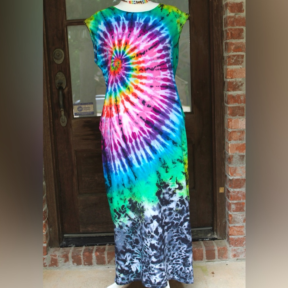 Old navy sleeveless maxi column dress size large hand dyed NWT